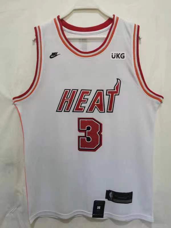Men Miami Heat #3 Wade White Throwback Nike 22-23 NBA Jersey->houston rockets->NBA Jersey
